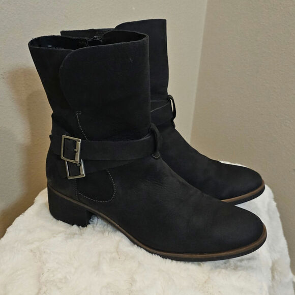 Korks Women's Suede Leather Friar Ankle Harness Boots Size 9.5 - Picture 1 of 9